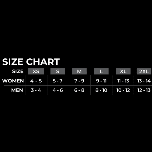 Fin Sock Size Chart