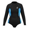 Women's Ocean Ramsey Water Inspired Axis Long Sleeve Bikini Cut Back Zip Spring Wetsuit 2mm