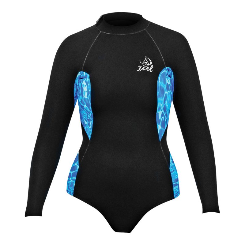 Women's Ocean Ramsey Water Inspired Axis Long Sleeve Bikini Cut Back Zip Spring Wetsuit 2mm