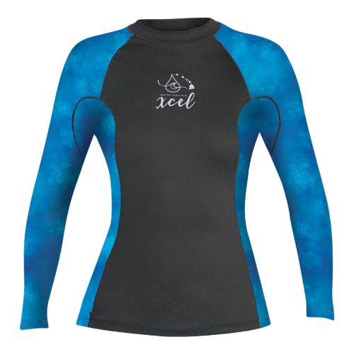 Women's Ocean Ramsey Water Inspired Premium Stretch Long Sleeve UV Top W/Key Pocket